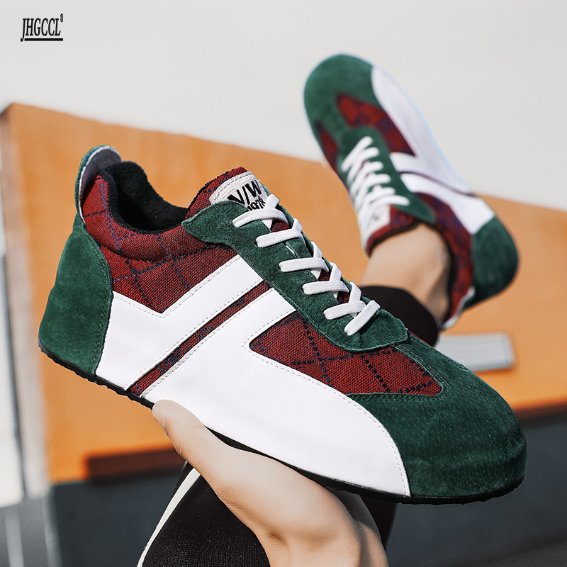 

Men's dress shoes new trend thick soles versatile fashion father shoes mens Korean breathable cushioning A11, Black