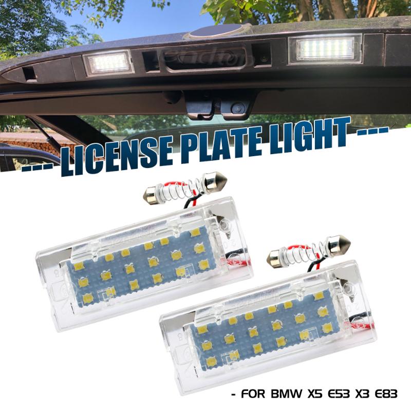 

Emergency Lights 2pcs Canbus Full LED Number License Plate Light Error Free White For X5 E53 1999-2006 X3 E83 2003-2010