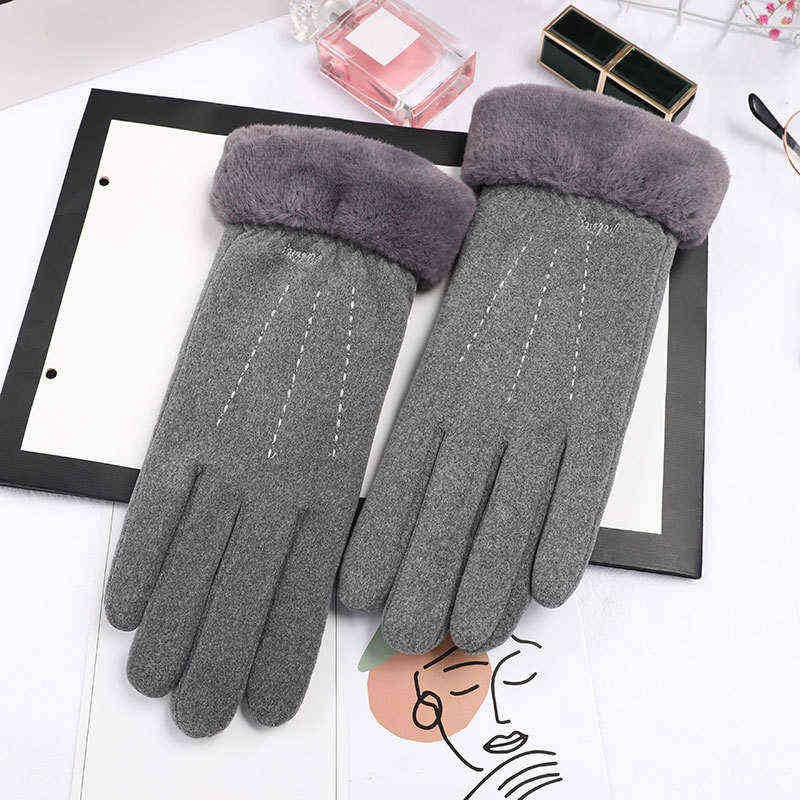 

Women Winter Keep Warm Touch Screen Thicken Gloves Plush Wrist Plus Velvet Inside Bow Fashion Elegant Outdoor Cycling Windproof T220730
