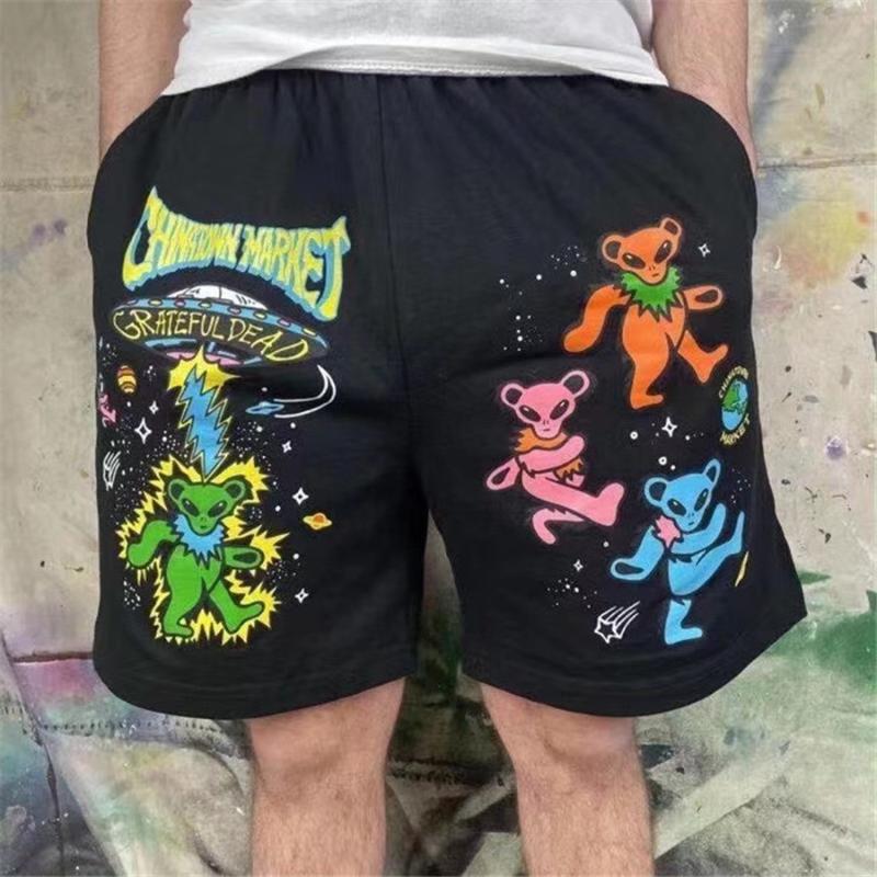 

Men' Shorts Black Dancing Bears Men Women Pockets Drawstring Breeches Clothing Streetwear PantsMen