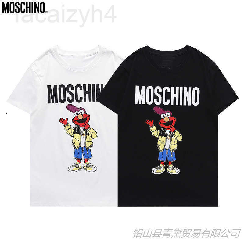 

Men's T-Shirts designer Trendy brand new moschin cartoon pattern pure cotton printed T-shirt short sleeve YS4W