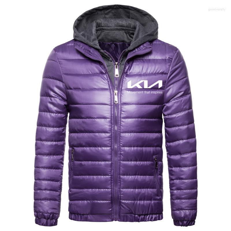 

Men's Down & Parkas College Style Solid Color Clothes KIA Logo Print Customizable Winter Hoodie Double Zipper Jacket Warm Guin22