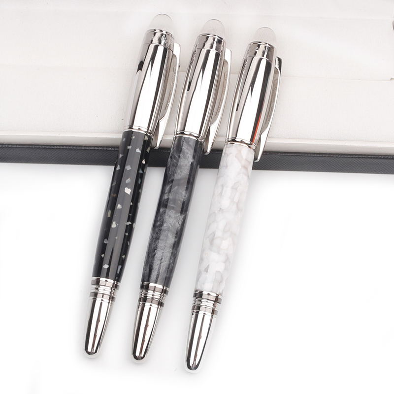 

PURE PEARL Crystal head Fountain/Rollerball/Ballpoint pen quality Luxury White star acrylic barrel Classic Stationery with Serial Number+Gif
