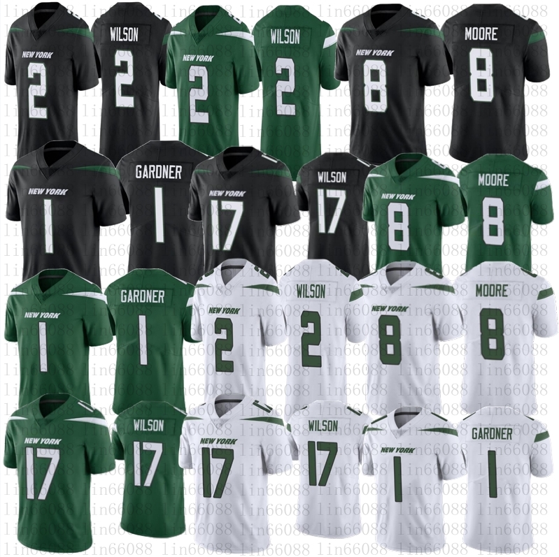 

New Yorks Men 1 AHMAD GARDNER Jetes Jersey 17 Garrett Wilson 8 Elijah Moore 2 Zach Wilson Football Jerseys, As