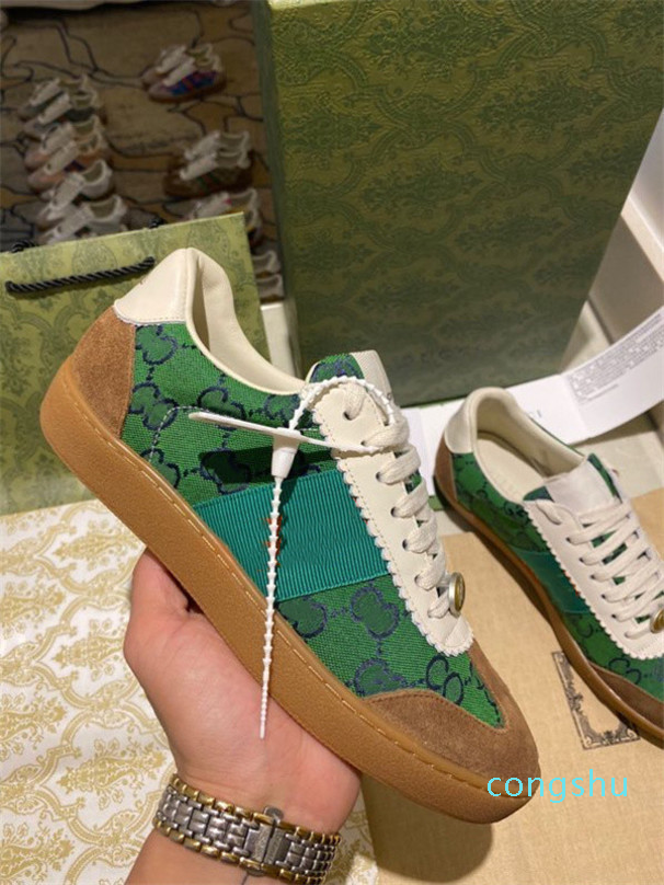 2022 Designer Sneakers canvas shoes High Low Mens Sneaker Technical Leather Women Casual bee Top Quality Luxurys Trainers UEAUIPN size35-41