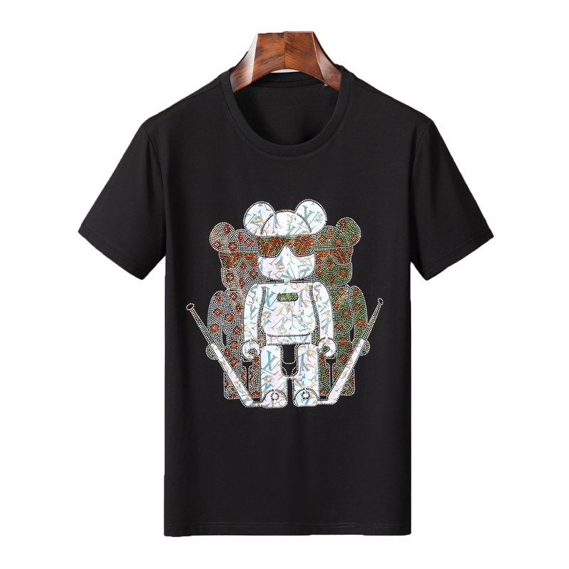 

20ss Mens T shirt Designer 3D Letters Printed Stylist Casual Summer Breathable Clothing Men Women Top Quality Clothes Couples Tees Wholesale TC17, Black