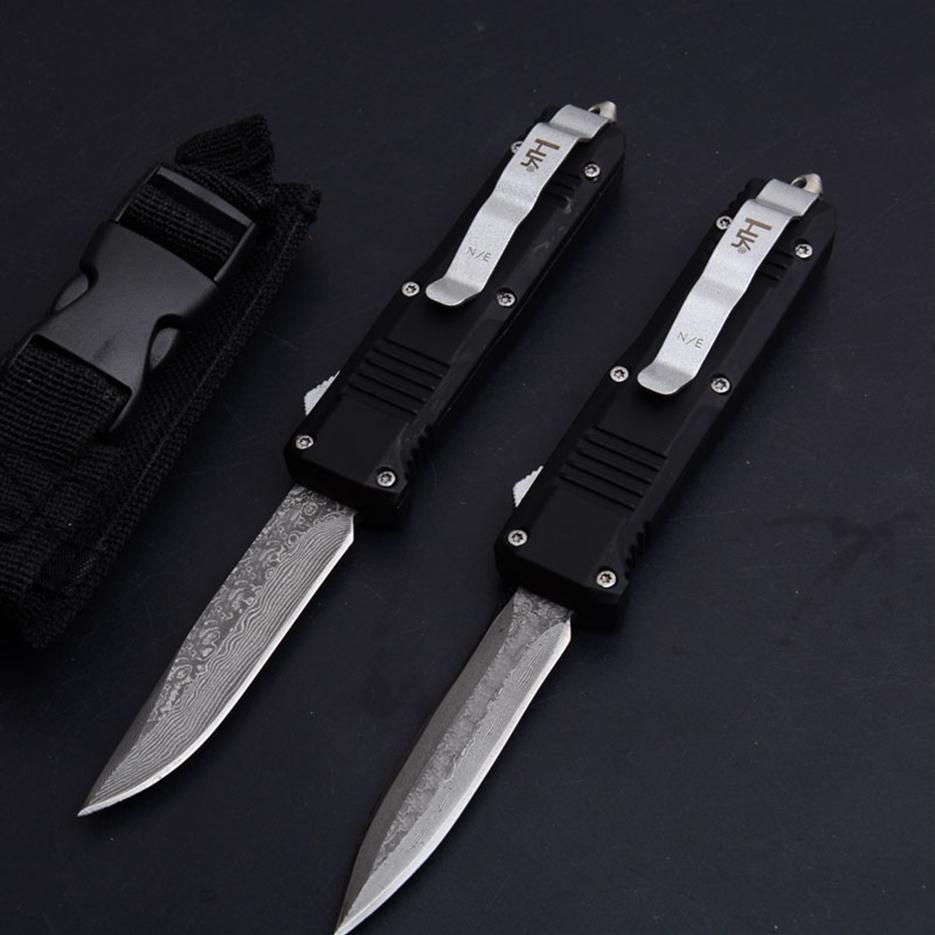 

Damascus 58HRC BENCHMADE bm C07 Knife Small Edition Dual Blade Good Action Auto Tactical camping outdoor C81 survival knives273v