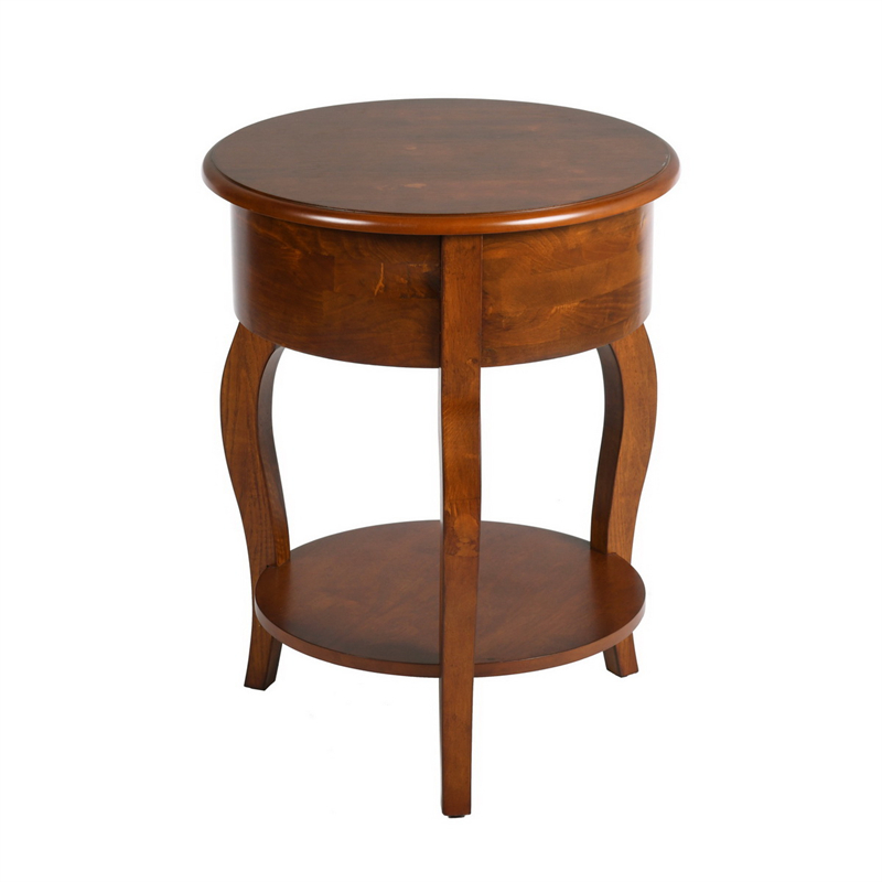 

For Living Room bedroom Furniture Mid-Century Round End Table Vintage Small Side Tables with Drawer Storage Couch Coffee Table Nightstand Solid Wood Frame