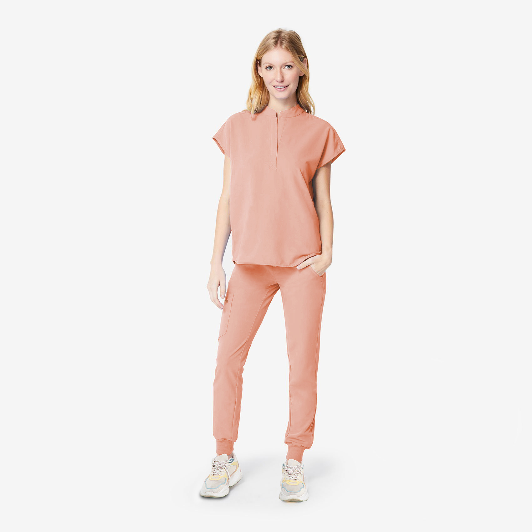 

Women's Two Piece Pants and Tops Wholesale High Quality Stretch Nursing Scrubs Medical Uniform Sets Fashionable 4 Way Uniforms, Black