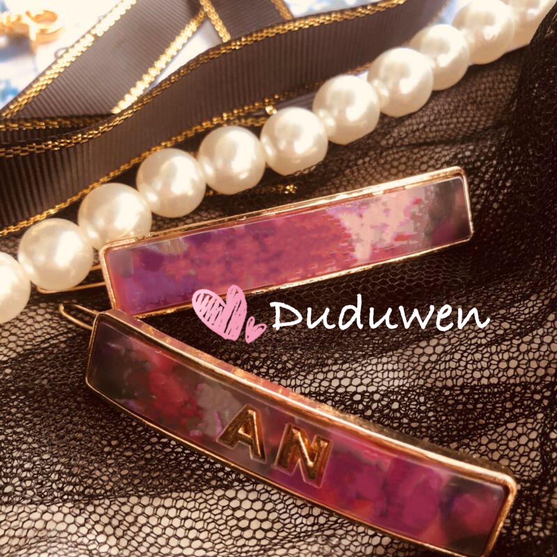 

6X1.2cm party gift Fashion pink metal hair clips Classic gold color letter designers hairpins collection accessories
