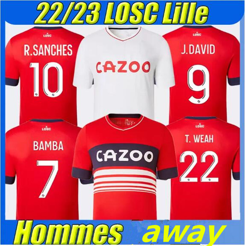 

LOSC Lille soccer jerseys 22 23 DAVID FONTE BURAK BAMBA YAZICI 2022 2023 Lille Olympique JIKONE R.SANCHES T.WEAH L.ARAUJO maillots men kids kit maillot de