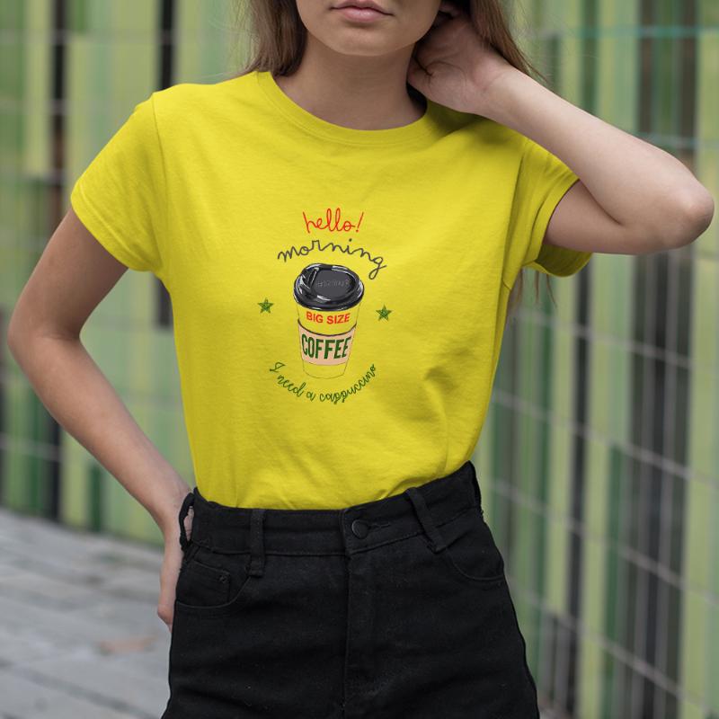 

Women' T-Shirt Shirt Yeskuni Summer Women Trendy White Casual Print Coffee Harajuku Female -3XL Modern Dropship Fashion TopWomen, Black