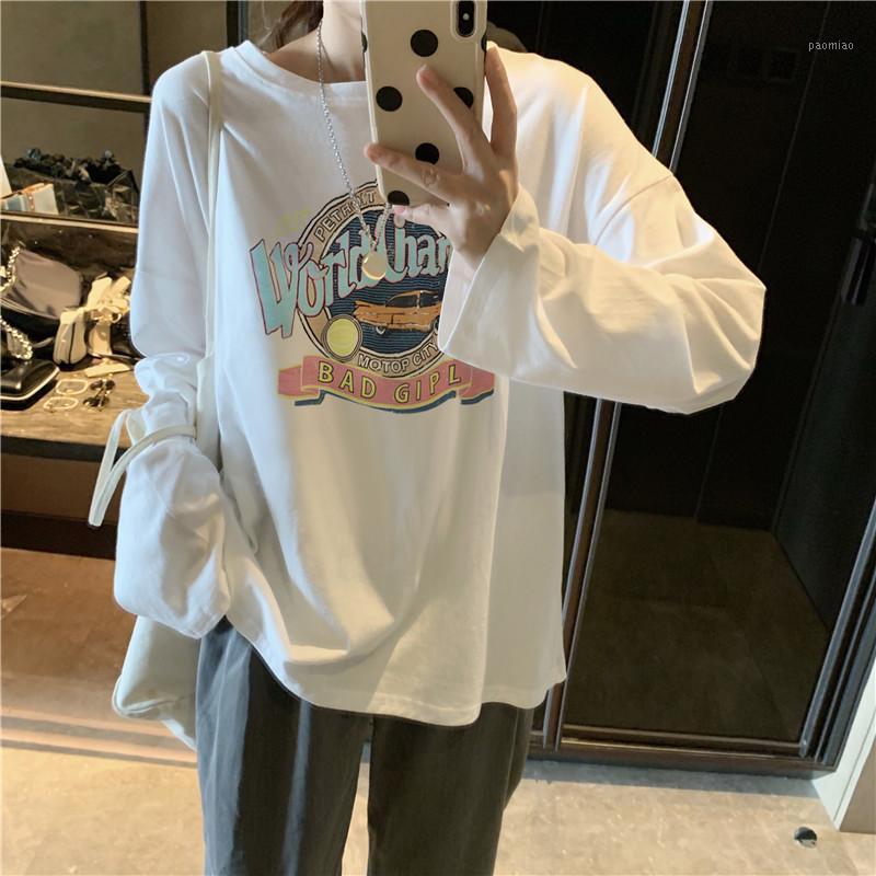 

Women's T-Shirt Arrival Korean Ins Super Fire Cotton Women Top Fashion White Printed Hipster Vintage Oversized T Shirt For Female