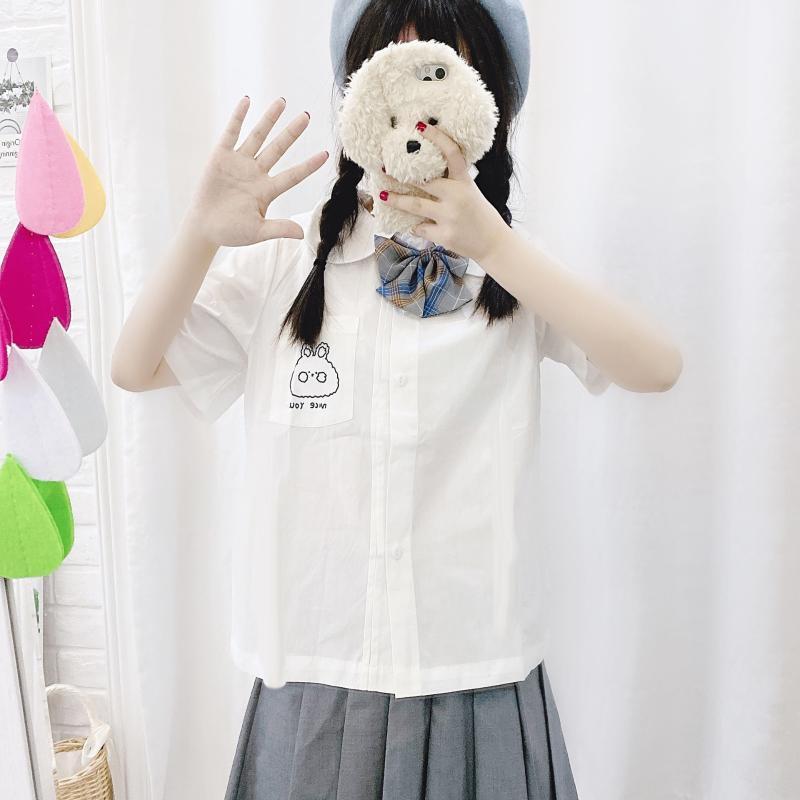 

Women's Blouses & Shirts 2022 Ins Fashion Women Blouse Short Sleeve Spring Autumn Tops #4731, White