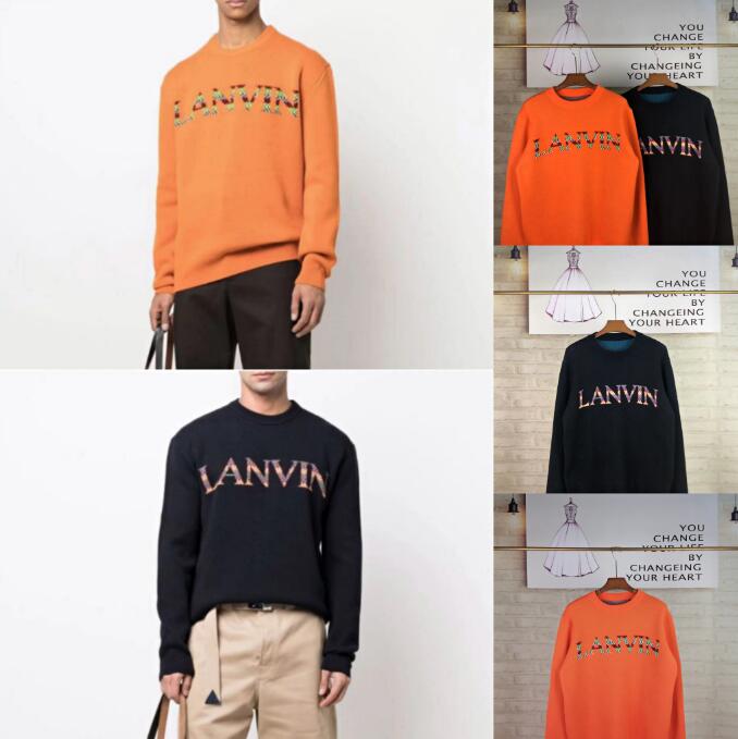 2022 Autumn/winter Fashion designer high-end men's sweater LANVIN With round neck and thick warm luxury women's lovers cashmere sweater