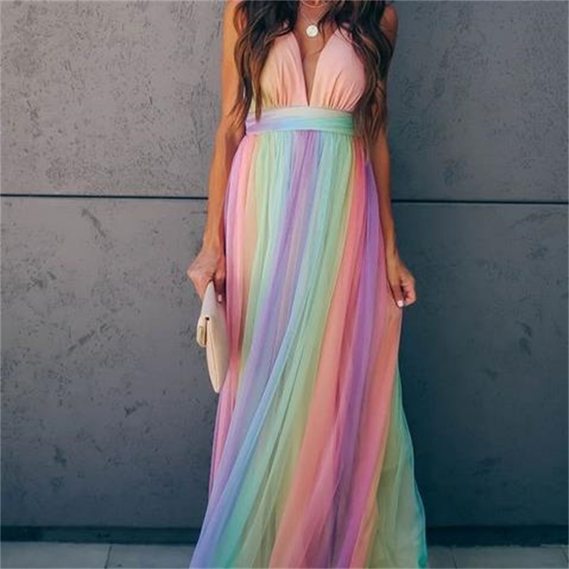 

Maternity Dresses Pography Long Pregnancy Po Shoot Prop For Baby Showers Party Rainbow Tulle Pregnant Women Maxi Gown 753 E3, As picture