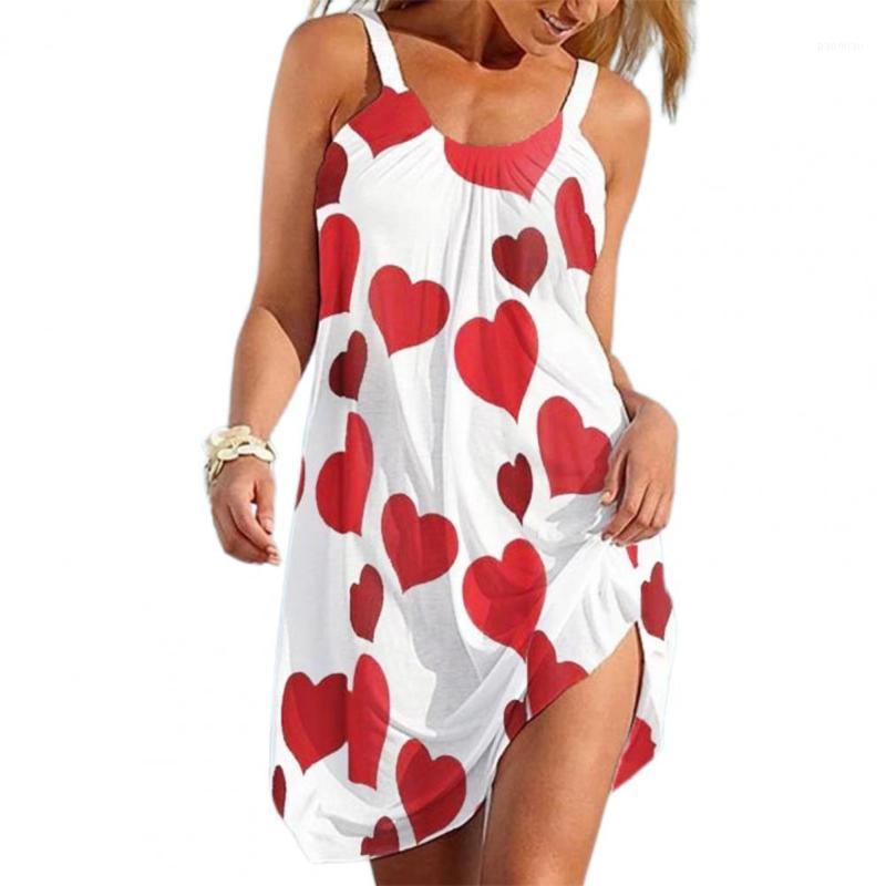 

Casual Dresses 2201 Fashion Simple Bohemian Women Sling Dress Sleeveless Printed Above Knee Loose For Spring/Summer Party Dating, Black