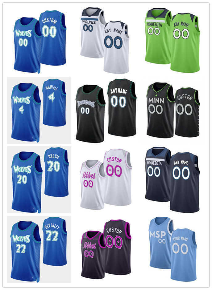 

75th Custom Men Women Youth Minnesota''Timberwolves''Patrick 22 Beverley 10 Jake Layman 4 Jaylen Nowell 20 Josh Okogie Basketball Jerseys, Color