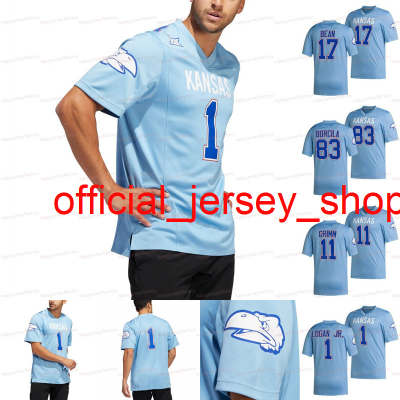 

Custom Kansas Jayhawks Hail to Old KU Reverse Retro College Football Jersey Kenny Logan Jr Devin Nea Kwamie Lassiter II Luke Grimm Jason, Red i