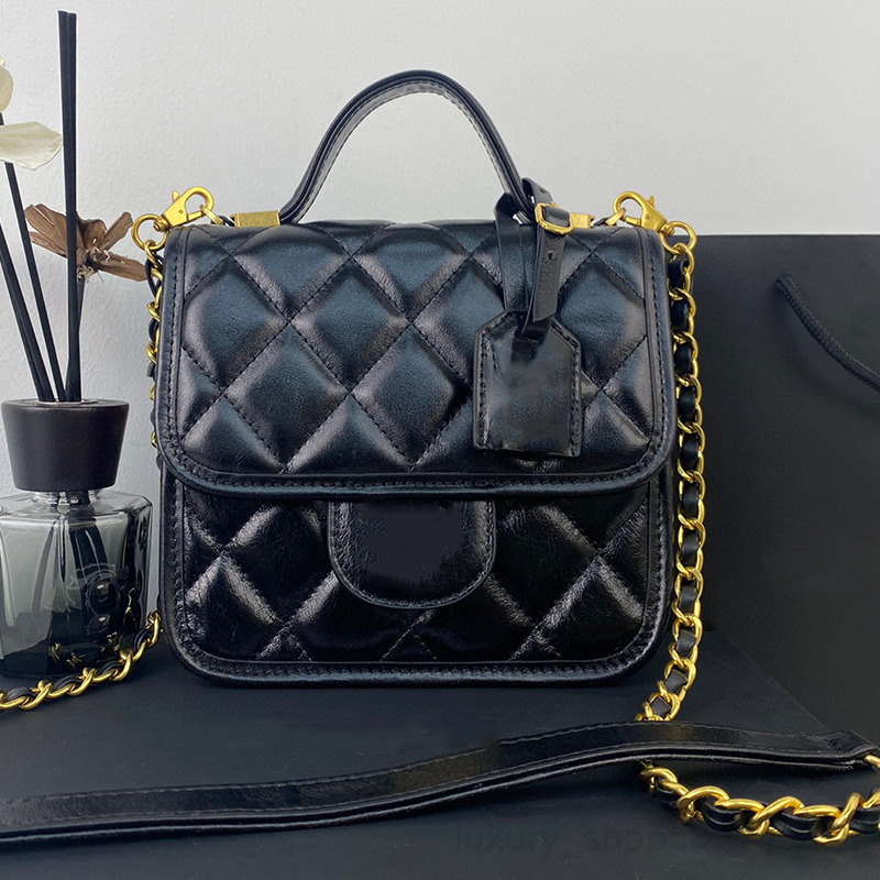 

Handbag Catwalk Oil Wax Leather Shoulder Bags Designer Fashion s Claic Multifunctional Rhombus Diagonal Women's Bagstop