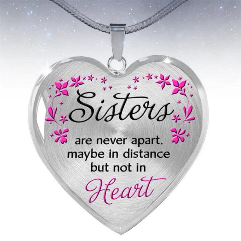 

Pendant Necklaces To My Sister Necklace Heart ARE NEVER APART MAYBE IN DISTANCE BUT NOT For Women Girls Jewelry Gift