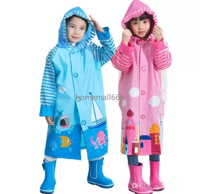 

Children Raincoat 2022 New Cartoon Cape-style Girl Boy Children Kids Students Bicycle Poncho Rain Coat Waterproof Rainwear AA