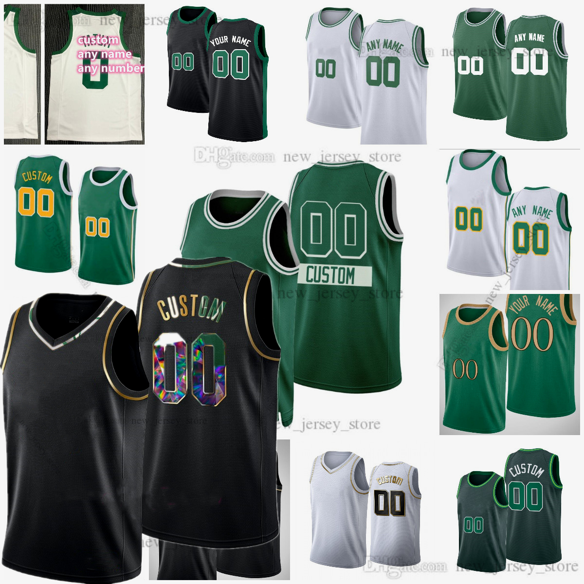 

Custom Printed Golden Black Basketball 11 Payton Pritchard Jerseys 12 Grant Williams 30 Sam Hauser 40 Luke Kornet 13 Nik Stauskas 37 Matt Ryan Thomas, Printed (with team logo)