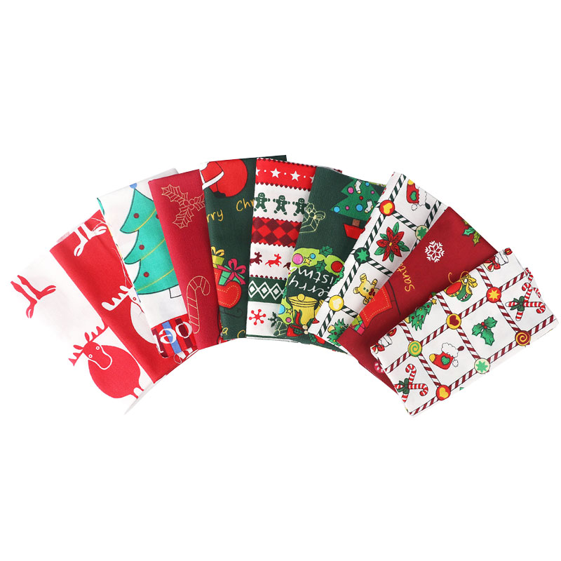 

25cm/50cm Christmas Cartoon cloth Pattern flower check Cotton fabric for diy Doll clothes handmade bags boxes