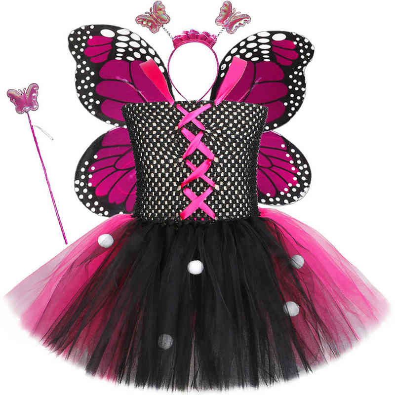 

Girls Butterfly Fairy Tutu Dress with Wings Tulle Kids Fancy Come Princess Children Halloween Birthday Party Cosplay Clothing L220715, Butterfly tutu dress