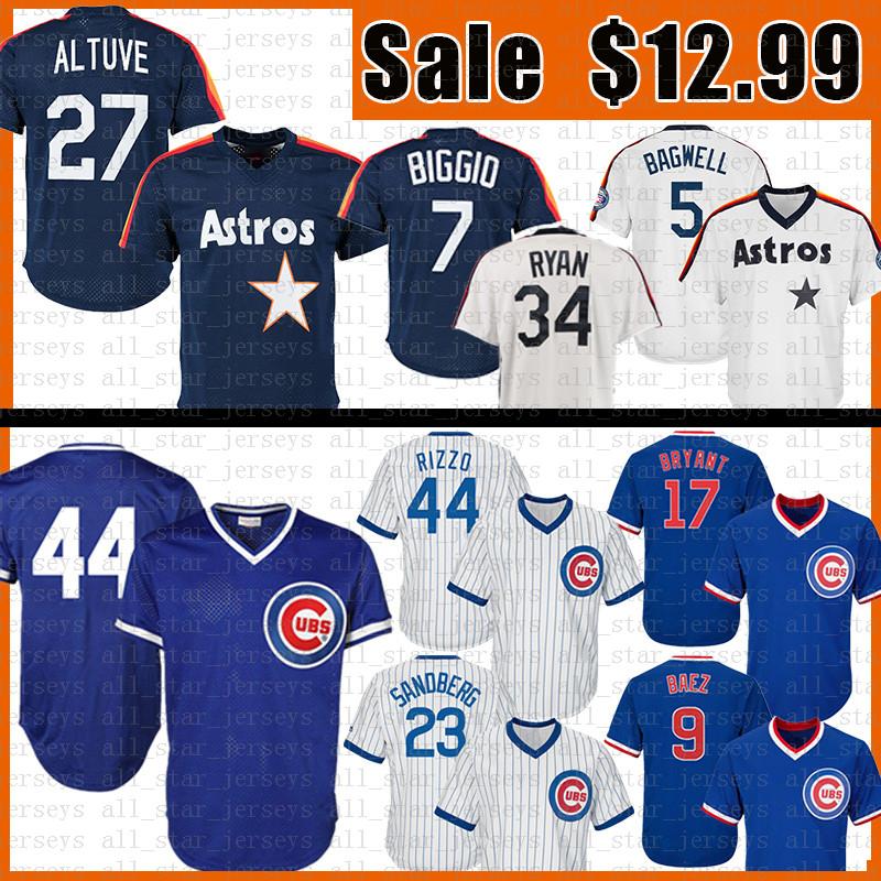 

27 Jose Altuve 44 Anthony Rizzo Baseball Jersey 17 Kris Bryant 23 Ryne Sandberg 34 Nolan Ryan 5 Jeff Bagwell 7 Craig Biggio Jerseys, Jersey (fugu)-xiaoxiong