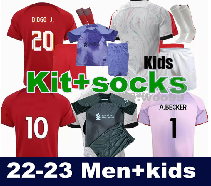 

Children goalkeeper set 22 23 DARWIN 27 soccer jerseys season Carvalho 2022 2023 Mohamed Diogo Luis DIaz football shirts men kids kit uniform Fabio Alexander Arnold
