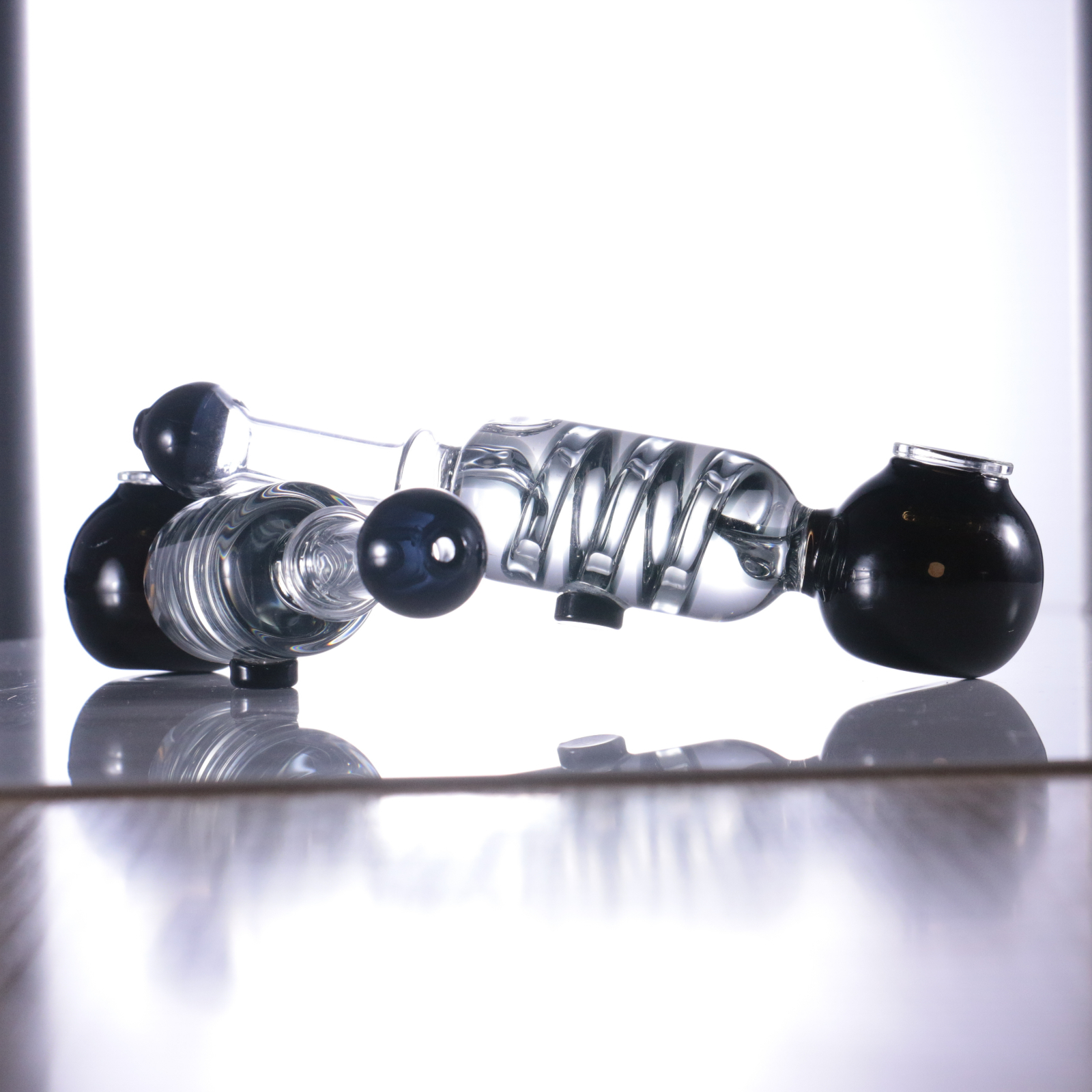 

Glass Glycerin Freezable coil Pipe Black bubbler water pipe smoking pipes
