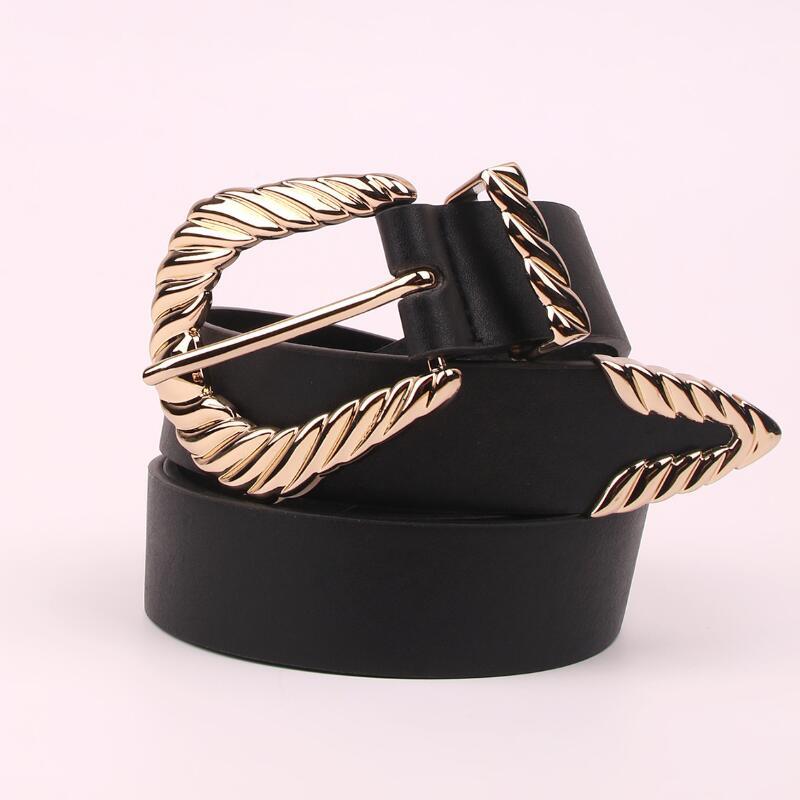 

Belts Three-piece Women Belt High Qualitydesign Alloy Metal Leather For Double Buckle Waist Jeans Female Waistband, Black;brown