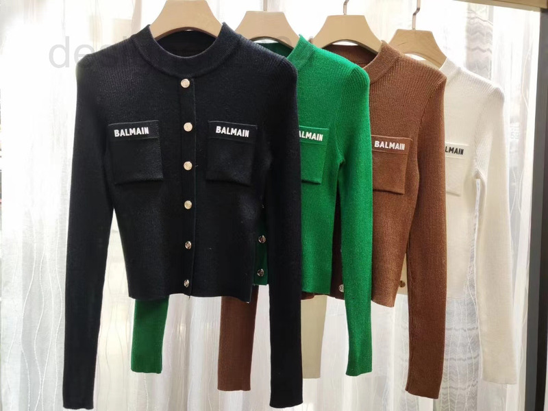 Women&#039;s Sweaters designer 20ss balman knit slim fit wool bottomed sweater sweater letter short Pullover Top UPMD-image-789572628