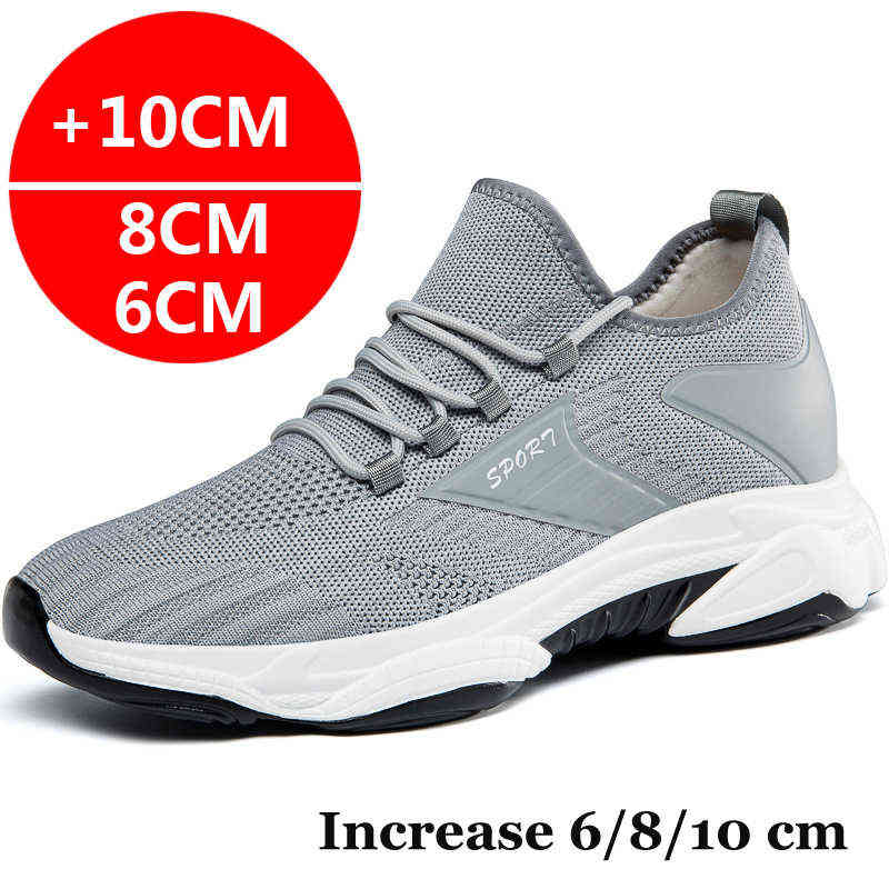

Sneakers Men Elevator Shoes Height Increase Shoes For Men Casual Insole 10cm 8cm 6cm Optional Heels Moccasins Taller Male T220808, Black 6cm