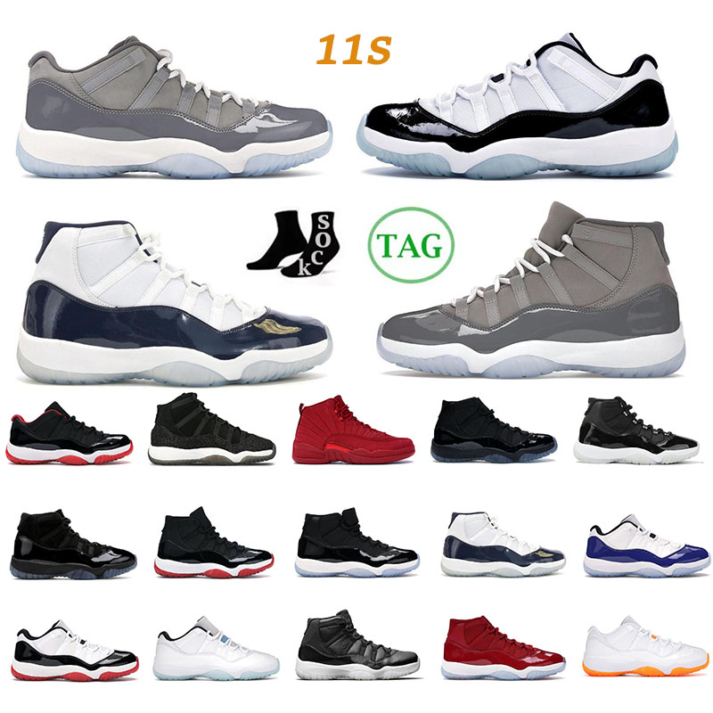 

11s Basketball Shoes Men Women Cool Grey Cap and Gown Platinum Tint Bred 11 Legend Blue Bright Citrus Concord Jordan 11 Jordan 11s Jordans, #9
