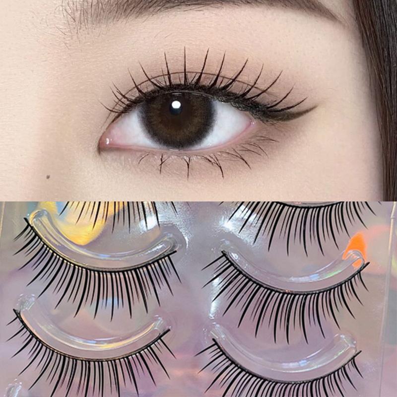 

False Eyelashes Korean Girl Group Star Naturally Long 5 Pairs Pure Handmade Eye Lashes Zia Same Makeup ToolsFalse