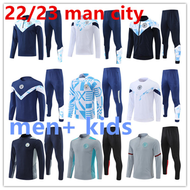 

2022 2023 man City Training Suit tracksuit MEN Kids 22/23 man Sportswear Football 2021 2022 Boys girls Survatment Foot Chandal, Ivory