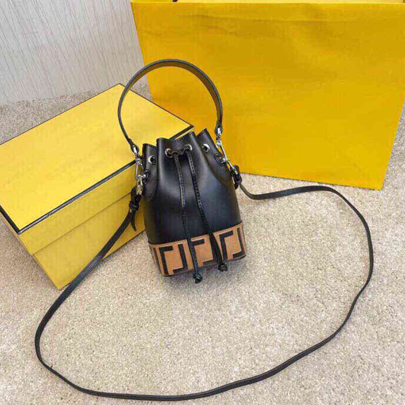 

Factory Online Export Designer Bags Tote 2022 New Mon Tresor Small Drawstring Bucket Classic Embossed Single Shoulder Handbag Messenger, Black stitching