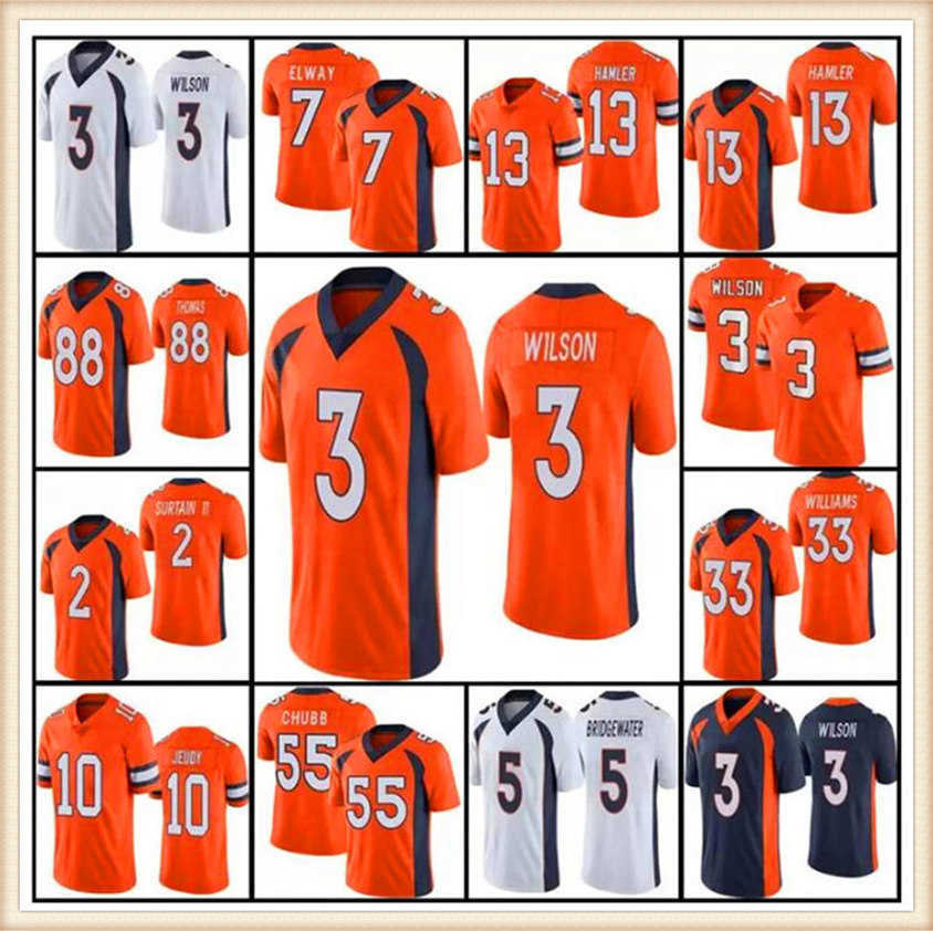 

Russell Wilson Denver''Broncos''Custom Jersey Justin Simmons Jerry Jeudy like Patrick Surtain II John Elway Bradley Chubb Teddy Bridgewater Football Jerseys 4XL, As photo