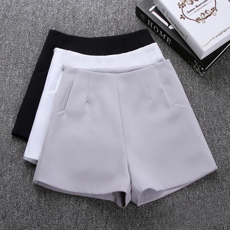 

Summer Fashion Women Shorts Skirts High Waist Casual Suit Shorts Black White Women Short Pants Ladies Shorts Y200403, Khaki