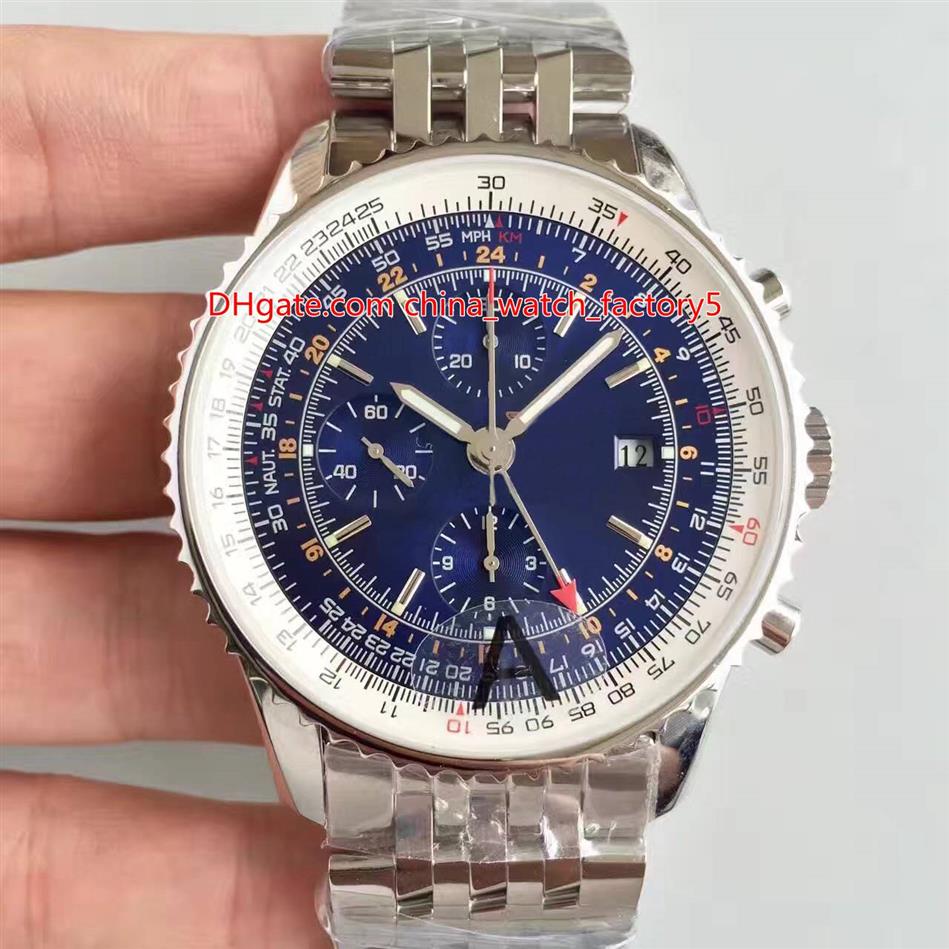 

3 Style Quality JF Maker Men's 46mm World GMT 46 Chronograph A24322121C2A1 Swiss ETA 7750 Movement Automatic Mens Watch 222N