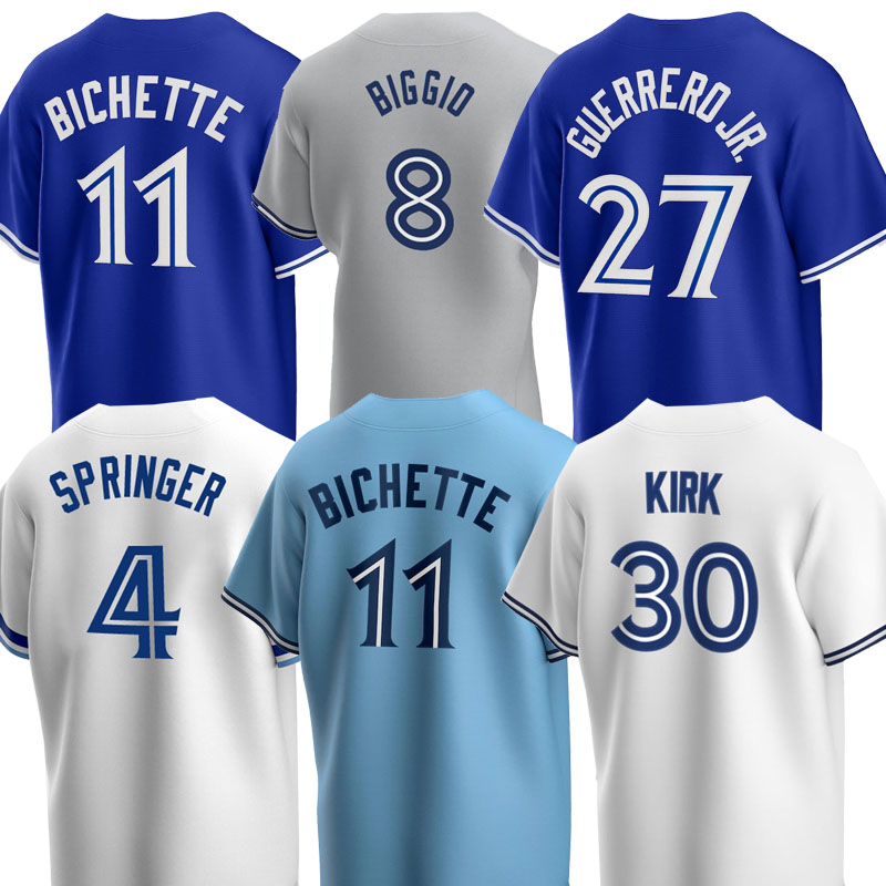 

Alejandro Kirk 2022 All-Star baseball Jersey Vladimir Guerrero Jr. Bo Bichette Santiago Espinal George Springer Matt Chapman Lourdes Gurriel Jr. Cavan Biggio, 2020 blue flex base mens s-3xl