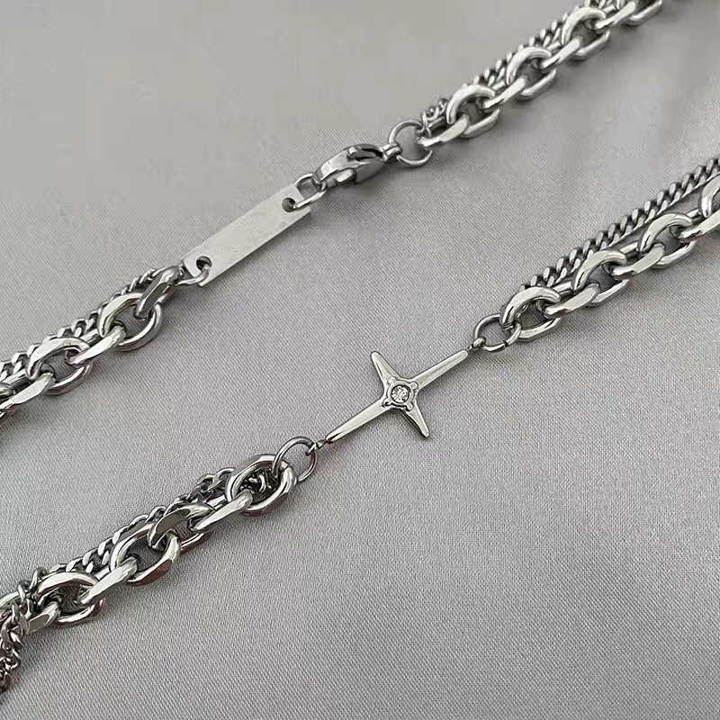 

Boys' Thick Steel Necklace Men's Fashion Ins Summer Chain Metal