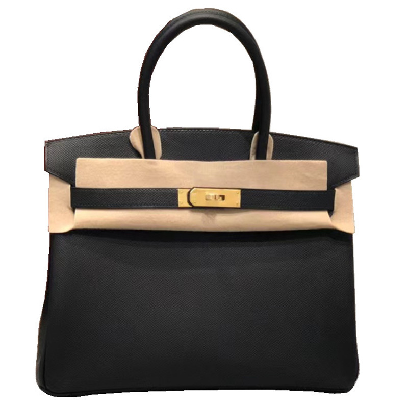 

9A top designer women's bag brand 30CM handmade high-grade wax line Epsom leather luxury classic fashion large capacity tote handbag without shoulder strap, Box