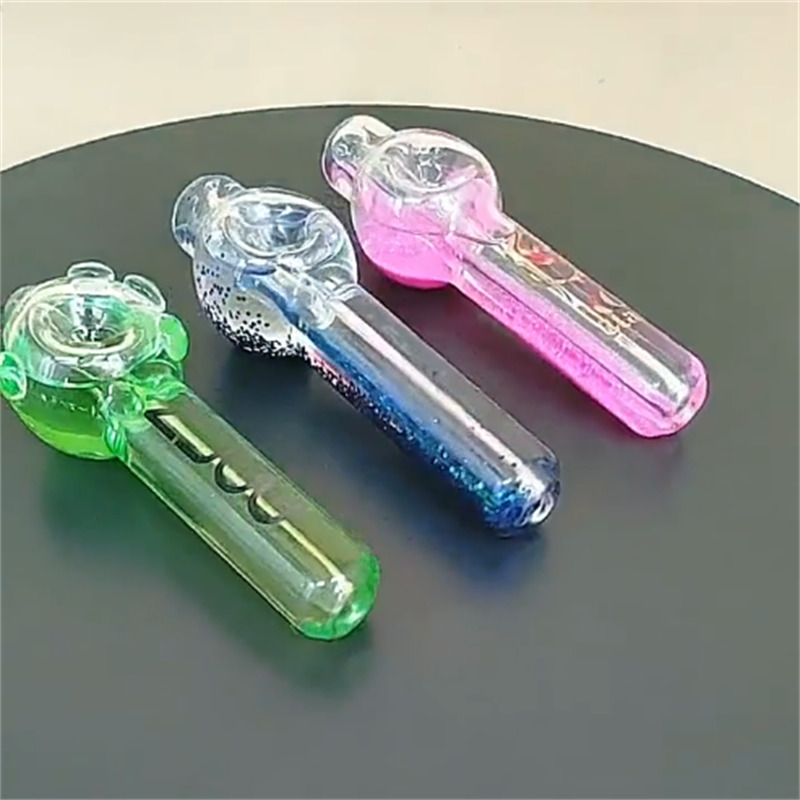 

oiled glass pipe accessories 120mm multicolor oiling spoon smoking hand pipes for smoking