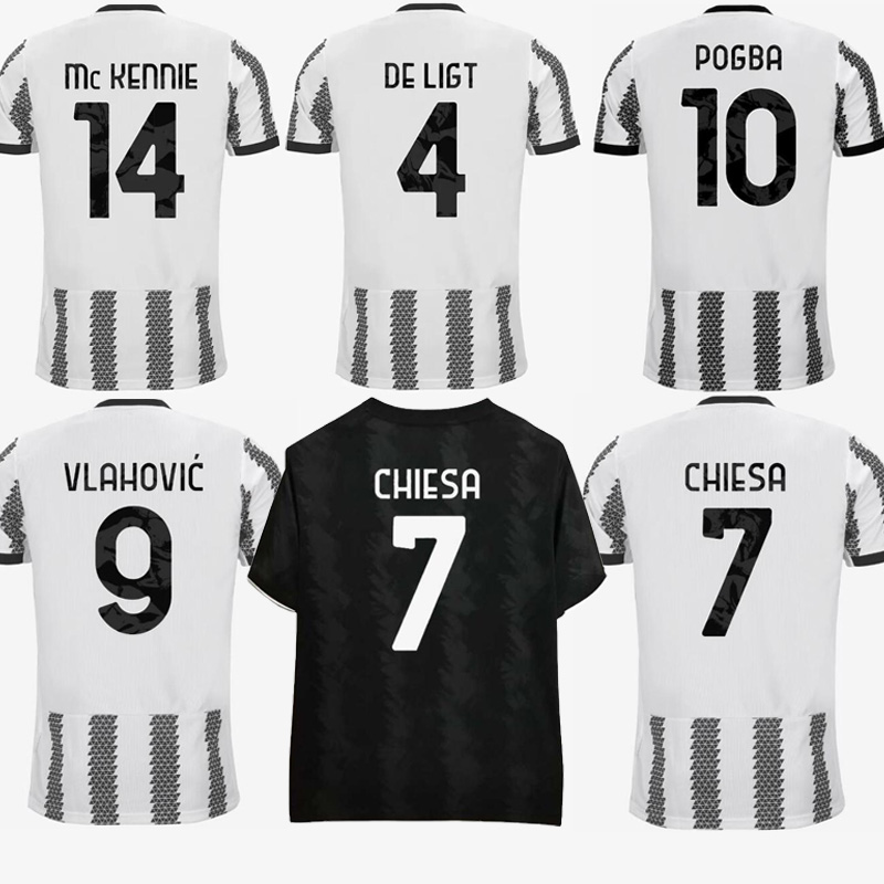 

22 23 VLAHOVIC KEAN DYBALA SOCCER JERSEYS home away black MORATA CHIESA McKENNIE LOCATELLI top jersey 2022 2023 POGBA Men and Kids Kits uniform, 22-23 away men