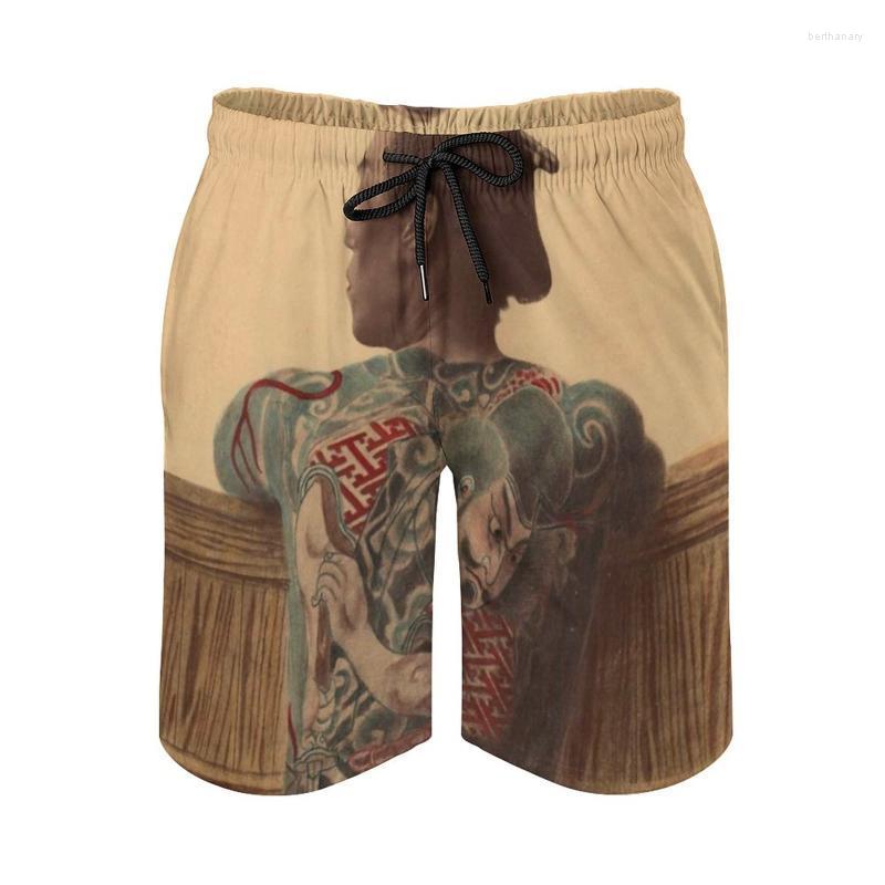 

Men's Shorts Japanese Tattoo Mens Swim Quick Dry Beach Board Swimwear Fashion Volley Japan Albumen MeijiMen's Bert22, Beach shorts