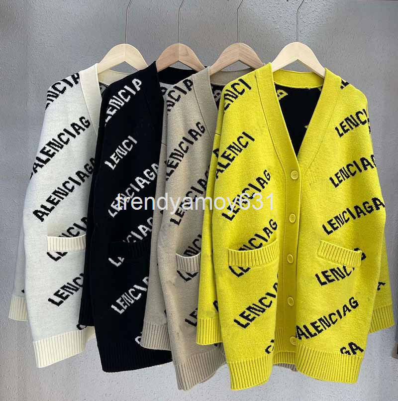 

Women' Sweaters  autumn winter jacquard wool sweater cardigan single breasted medium long casual loose, 2# packaging bag