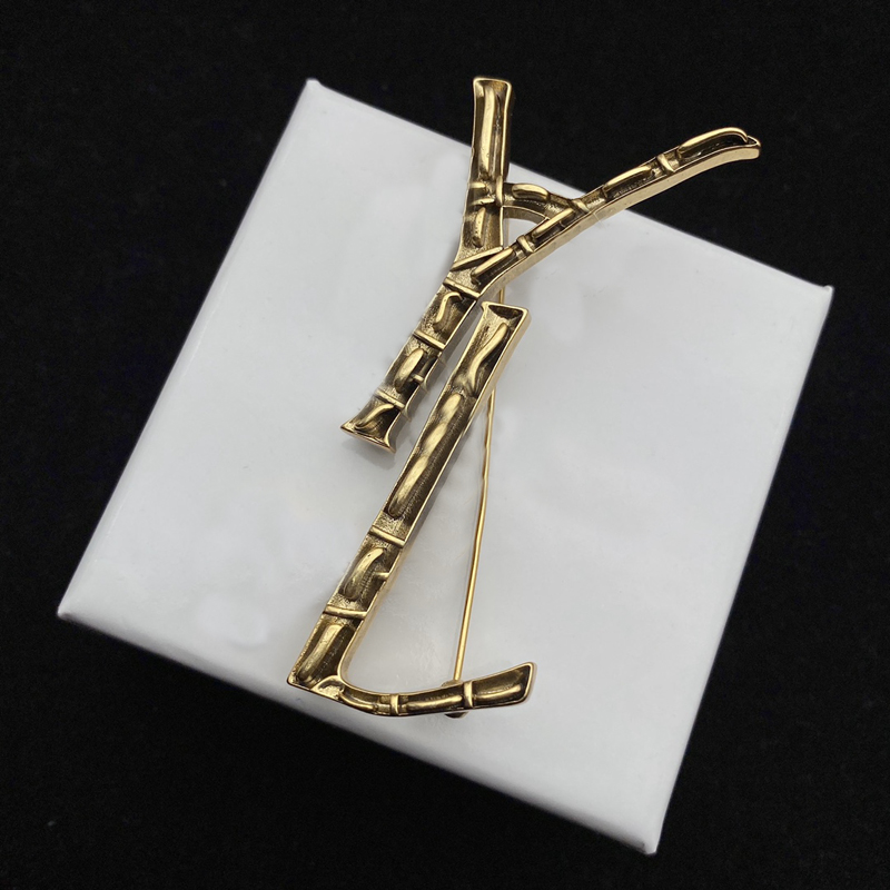 

Fashion Designer Broochs For Women Luxury Brooch Gold Jewelry Dress Accessory Mens Bamboo Joint Brooches Breastpin Leency Brosche Box
